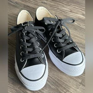 Converse All Star Black Leather US 6.5